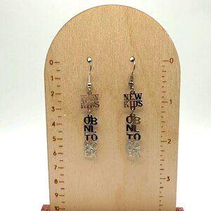 New Kids on the Block 90's N.K.O.T.B. Silver Tone Dangle Earrings NEW NKOTB